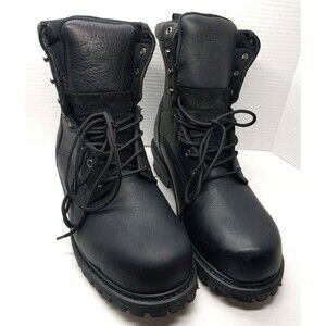 Florsheim Black Leather  Men's 8" Work Boot Size 11 EEE Steel Toe FE865